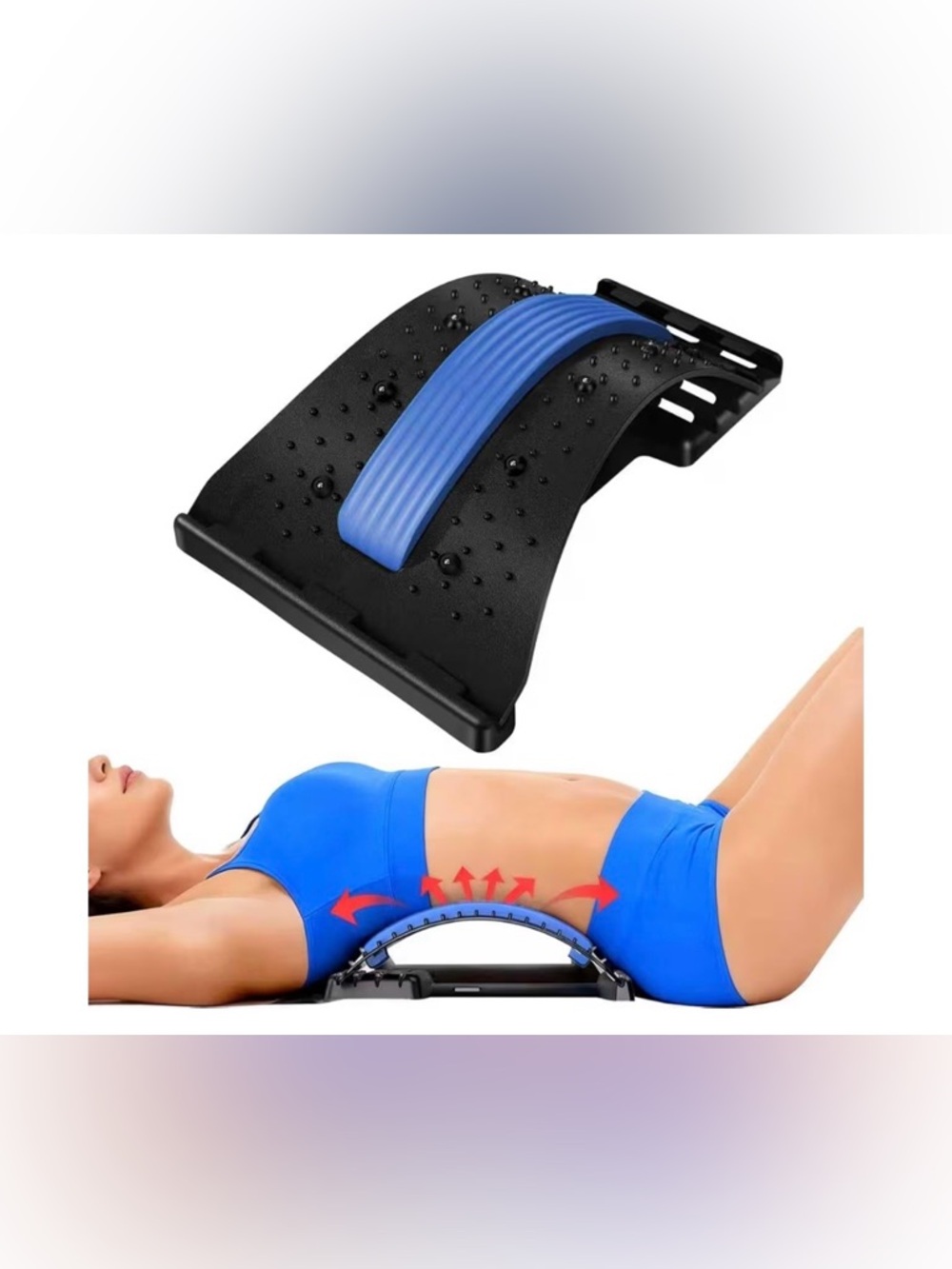 Lumbar Support Board & Back Stretcher - 4-Level Adjustable Cracker LAST CHANCE